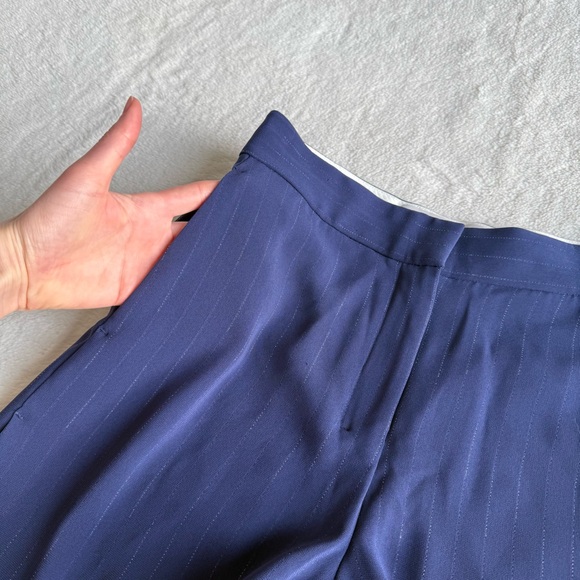 M.M. Lafleur The Zhou Culotte Navy Blue Striped Wide Leg Pants S (4) - Picture 6 of 12